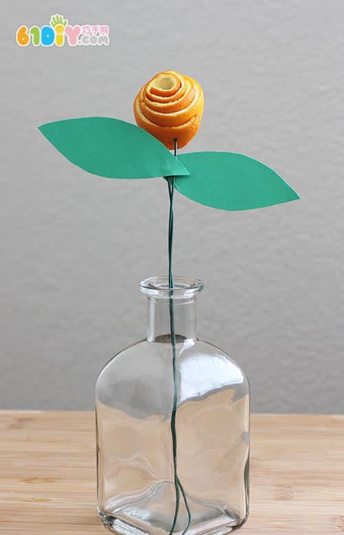 橙子皮手工制作玫瑰花