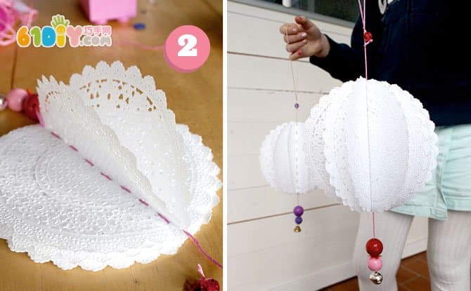 蕾丝蛋糕纸制作装饰灯笼
