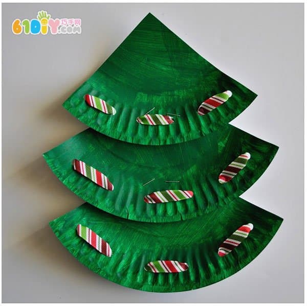 圣诞节儿童DIY制作纸盘圣诞树