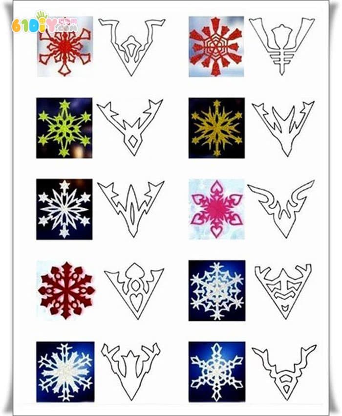 30款漂亮的六角折剪雪花图样
