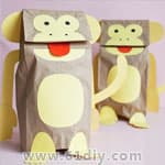 纸袋手工制作猴子手偶