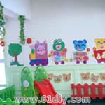 幼儿园墙饰：动物列车