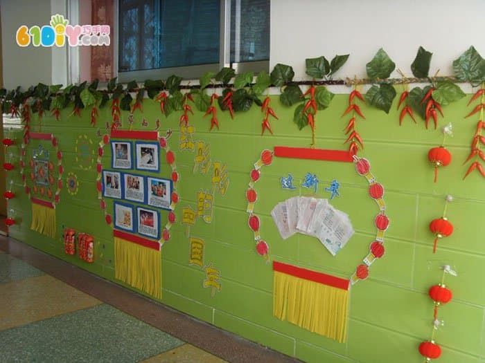 幼儿园新年走廊布置 红彤彤的中国年