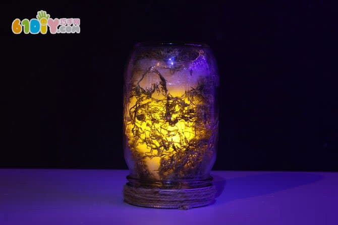 制作像森林一样的玻璃瓶灯笼