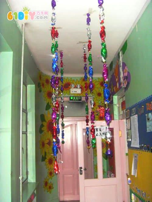 幼儿园节日布置 闪亮亮的糖果吊饰