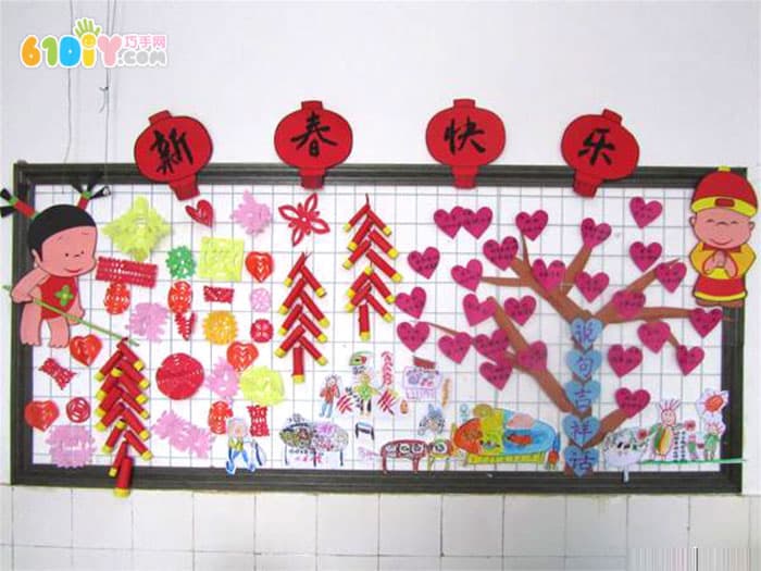 幼儿园春节主题墙 新春快乐