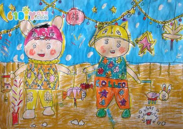 精彩的元宵节儿童画作品