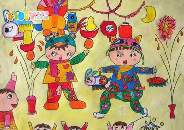 精彩的元宵节儿童画作品