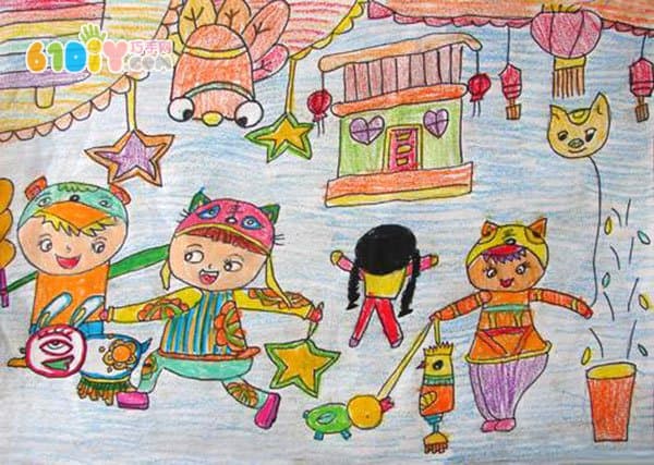 精彩的元宵节儿童画作品(2)