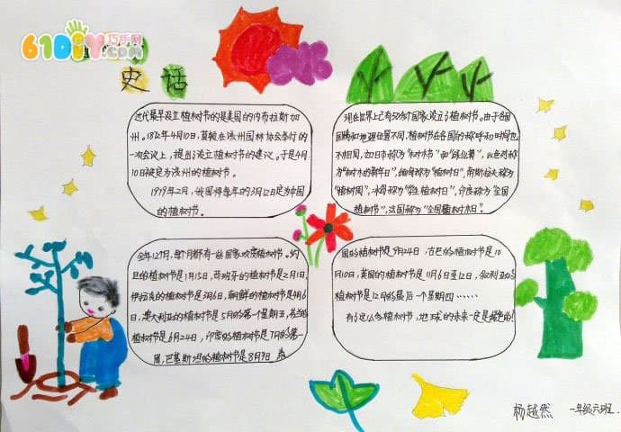 小学生植树节手抄报作品