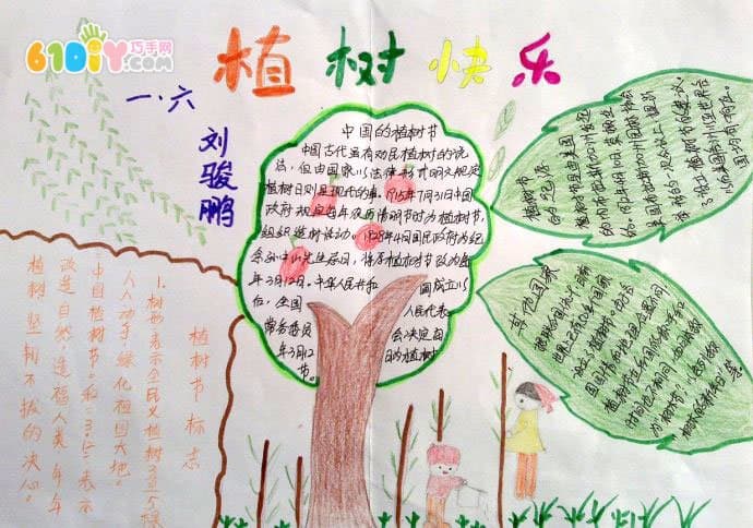 小学生植树节手抄报作品