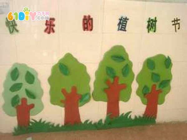 快乐的植树节主题墙饰
