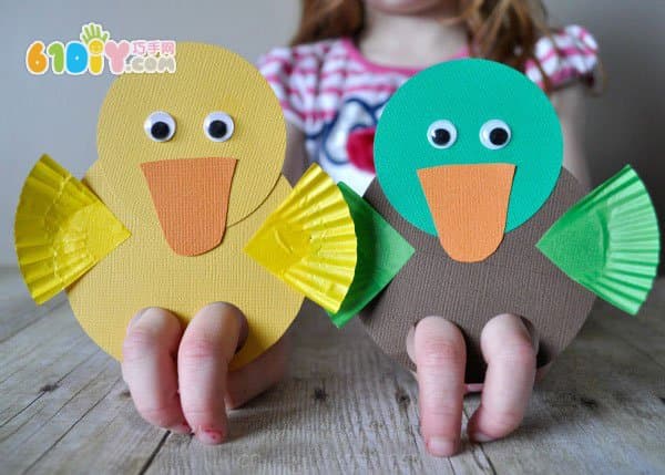 春天儿童小制作 可爱的小鸭子手指偶