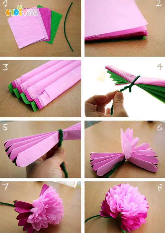 手工搓纸花朵制作