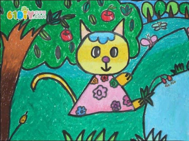 小猫儿童画