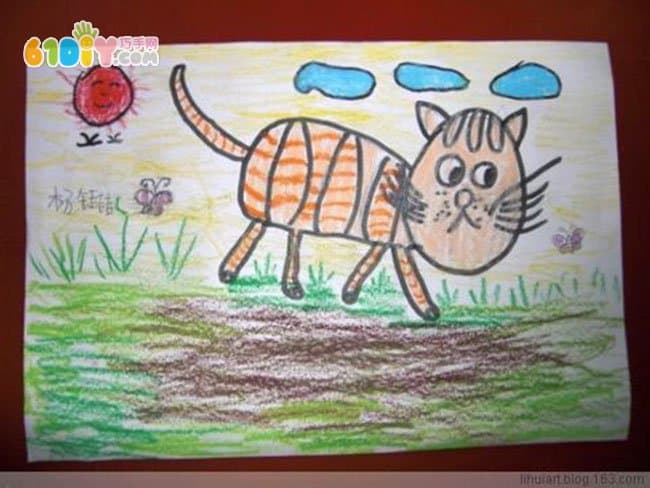 小猫儿童画