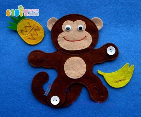 不织布玩教具 爱吃水果的小猴