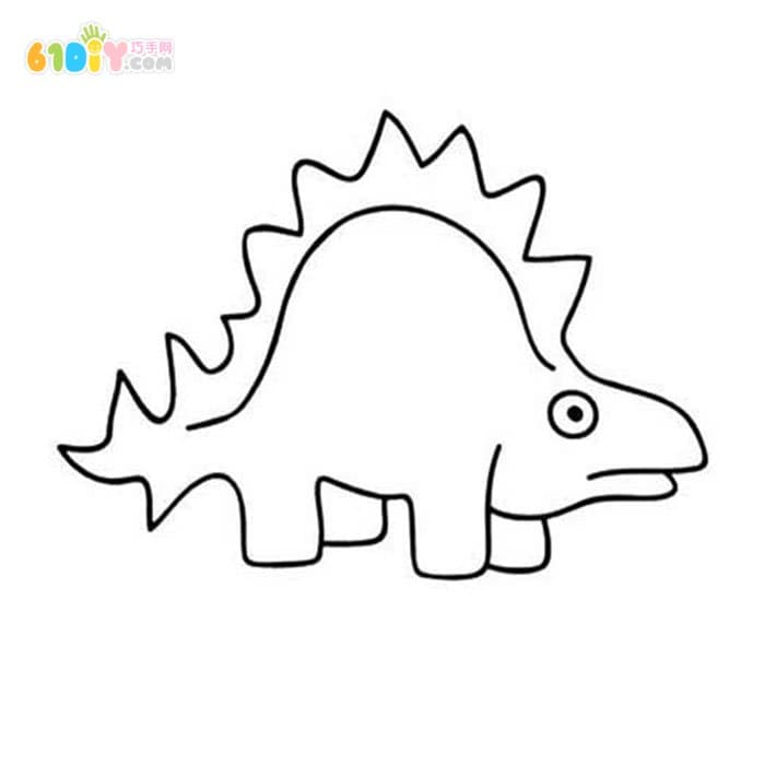 四款可爱的恐龙简笔画填色图