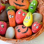 石头手工制作趣萌卡通蔬菜水果