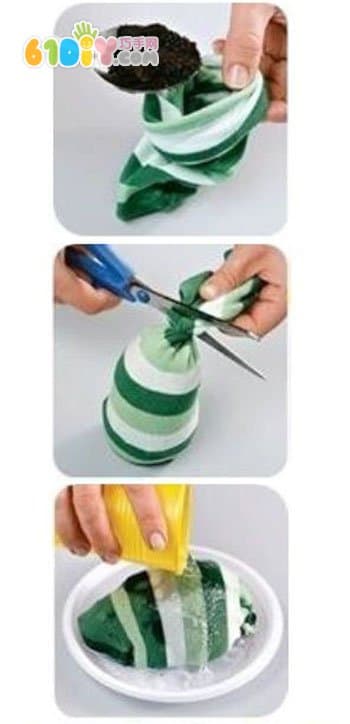 袜子手工 可爱的刺猬花盆DIY