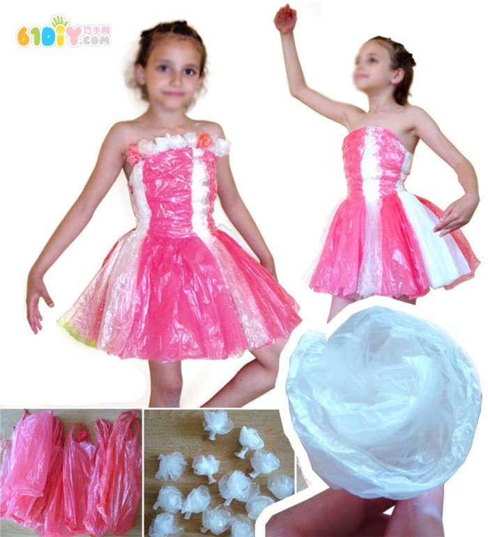幼儿园塑料袋制作公主礼服