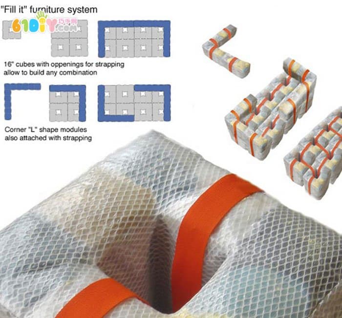 利用旧衣服制作凳子沙发家具