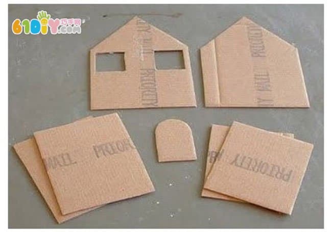 废纸板布艺小房子制作教程