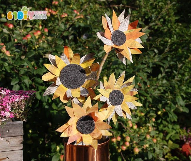 废纸制作漂亮的太阳花