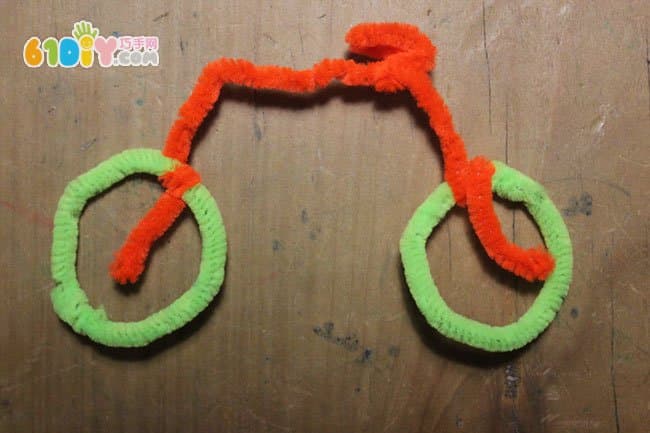 儿童毛根手工制作自行车