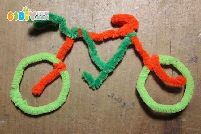 儿童毛根手工制作自行车