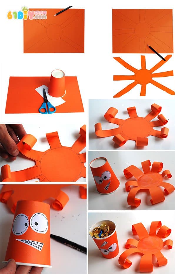 儿童纸杯手工制作章鱼