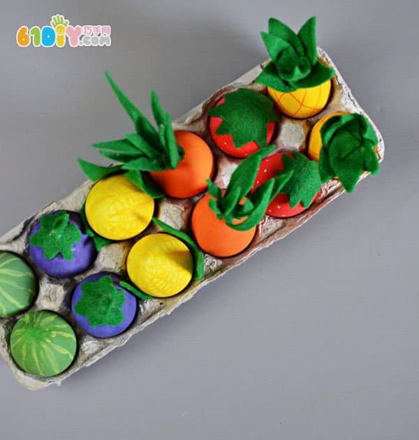 儿童小创意 蛋壳手工制作水果蔬菜