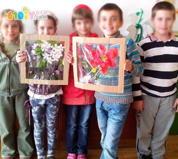 儿童手工制作花朵装饰画