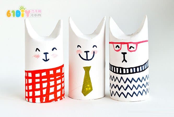 可爱卷纸筒小猫DIY