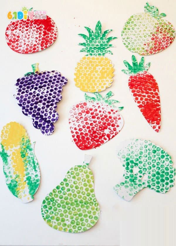 泡泡膜印手工DIY水果和蔬菜