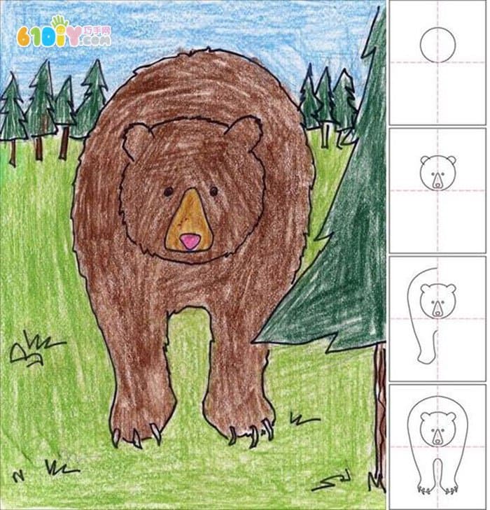 小熊的动漫简笔画-动漫小熊图片简笔画