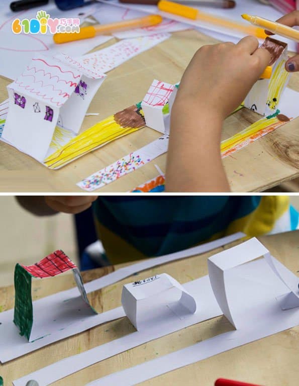 创意diy a4纸制作立体城市_综合其它_巧巧手幼儿手工网