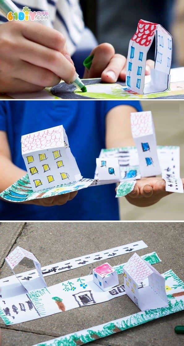创意DIY A4纸制作立体城市