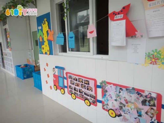 幼儿园走廊环创 照片墙