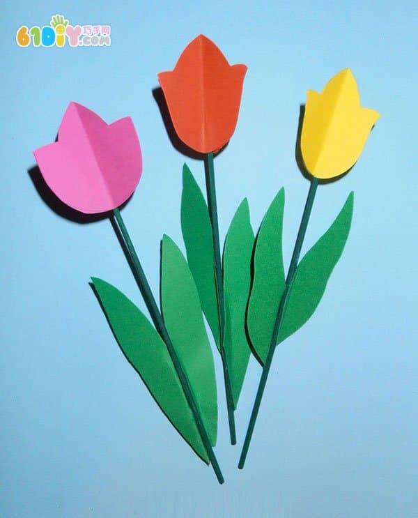 教师节亲子手工 立体的郁金香花
