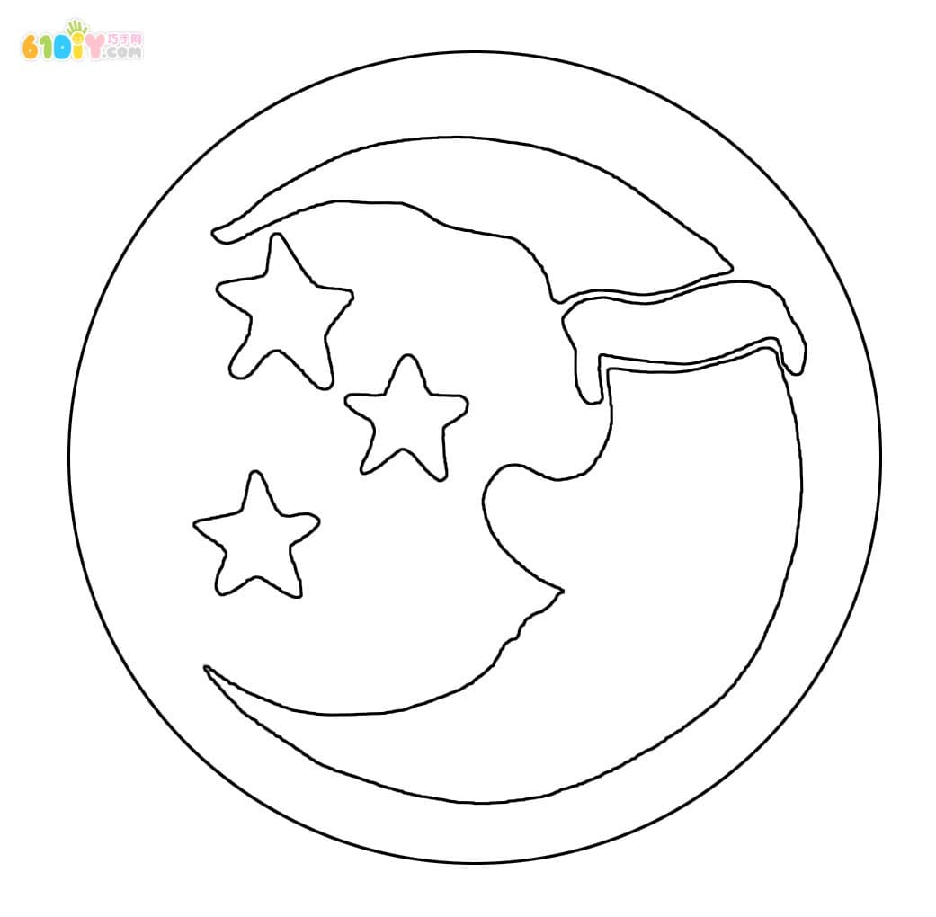 中秋节儿童制作卡通星星月亮灯笼