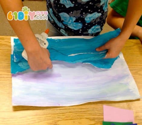 儿童手工制作大海艺术贴画
