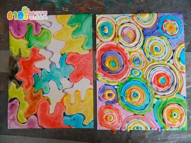 儿童创意DIY 用彩色胶水画画