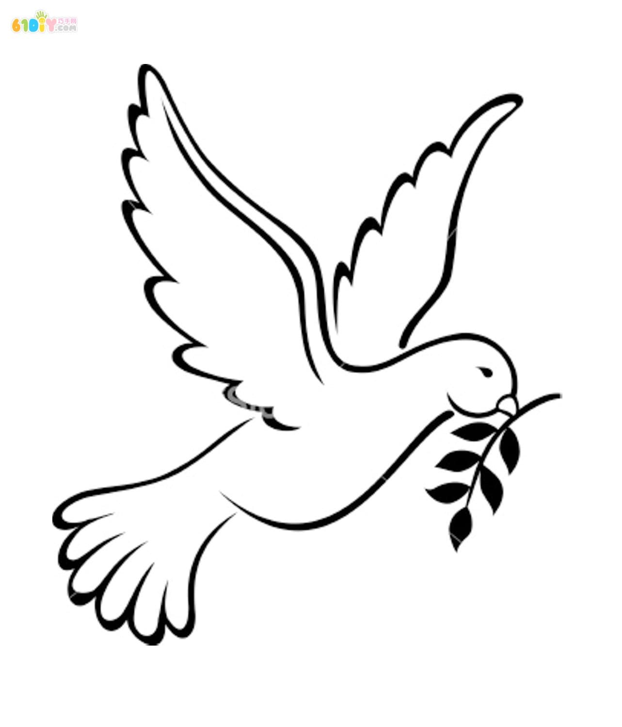国庆节手工和平鸽简笔画模板