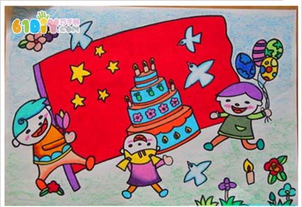 关于庆祝国庆节的儿童画