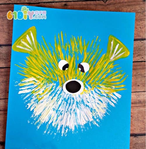 儿童创意叉子画画 可爱河豚鱼