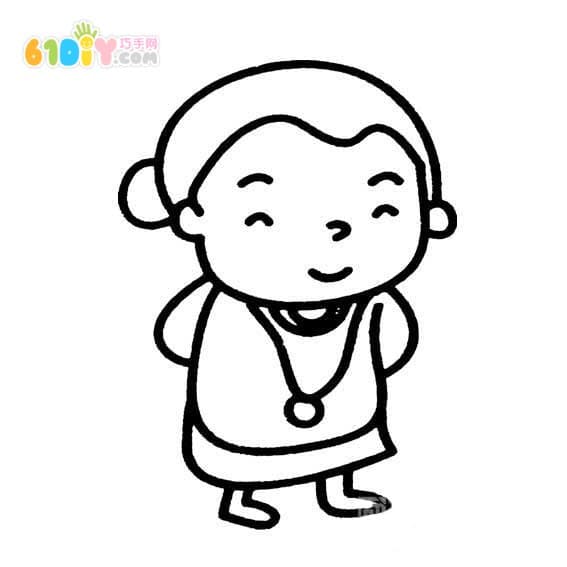 重阳节爷爷奶奶简笔画图片