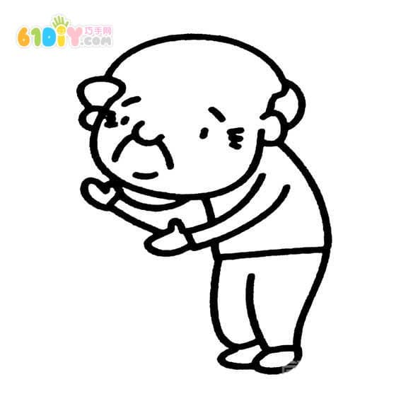重阳节爷爷奶奶简笔画图片