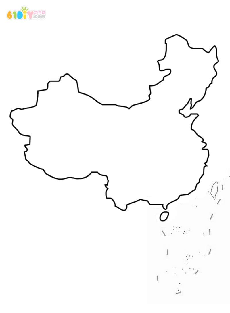 国庆节儿童DIY 中国地图模板_快乐涂鸦_巧巧手