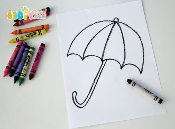 画一个下雨天的伞
